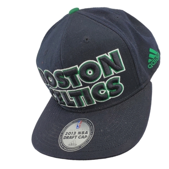 Adidas Boston Celtics Hat Tunestar 2013 Draft Blk Grn Ball Cap Men OS SnapBack - Picture 4 of 12